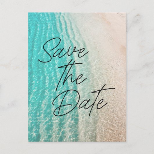 Ocean Beach Bestemming Bruiloft Save the Date Briefkaart (Voorkant)