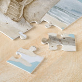 Ocean Beach Birds Blue Sky Cream Sand Castle Legpuzzel (Zijkant)