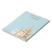 Ocean Beach Birds Blue Sky Cream Sand Castle Notitieblok (Linkerzijde)
