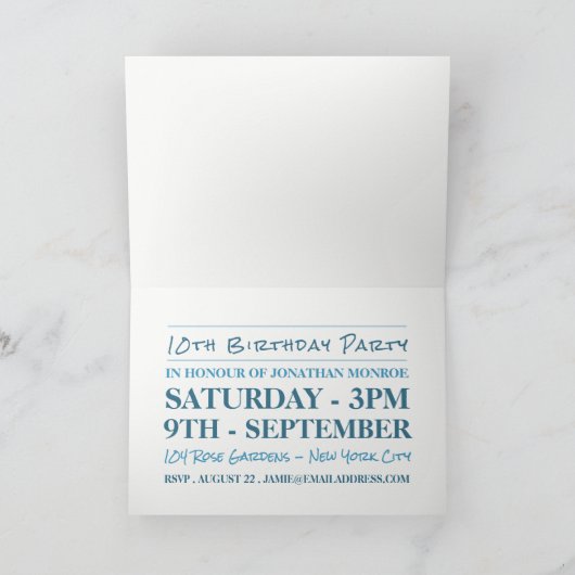 Ocean Beach Birthday Party Invitation (Binnen)