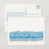 Ocean Beach Birthday Party Invitation Uitnodiging Briefkaart (Voorkant / Achterkant)
