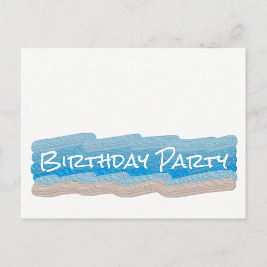 Ocean Beach Birthday Party Invitation Uitnodiging Briefkaart (Voorkant)