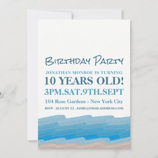Ocean Beach Birthday Party Kaart (Voorkant)