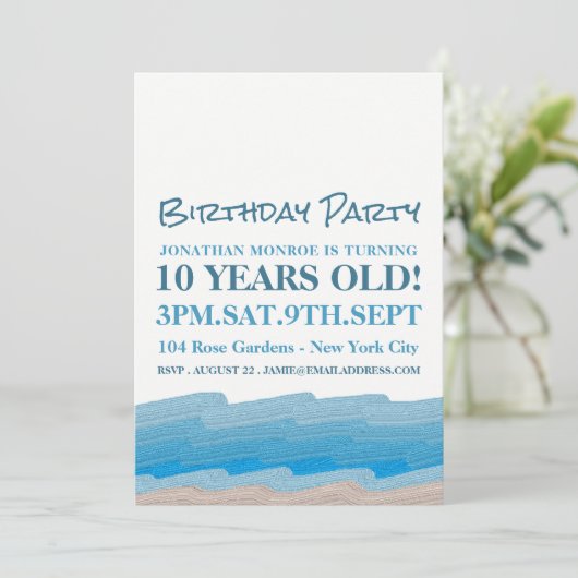 Ocean Beach Birthday Party Kaart (Staand voorkant)