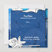 Ocean Beach Birthday Party Seashell Custom Invite Kaart (Achterkant)