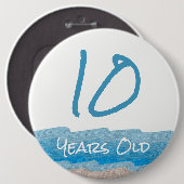 Ocean Beach Birthday Ronde Button 6,0 Cm (Voorkant /achterkant)