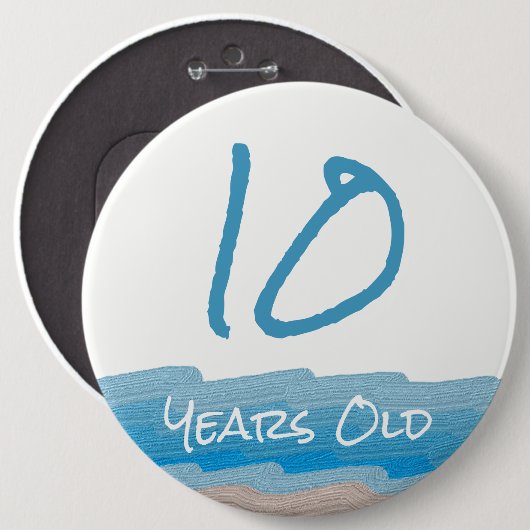Ocean Beach Birthday Ronde Button 6,0 Cm (Voorkant /achterkant)