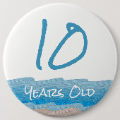 Ocean Beach Birthday Ronde Button 6,0 Cm (Voorkant)