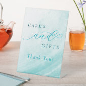 Ocean Beach Blauwgroen Vrijgezellenfeest Kaarten e Reclamebord Met Voetstuk (Insitu)