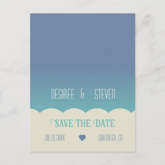 Ocean Beach Blend Save the Date Briefkaart (Voorkant)