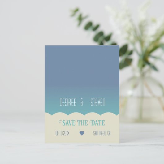 Ocean Beach Blend Save the Date Briefkaart (Staand voorkant)