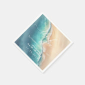 Ocean Beach Blue Waterverf Dank u Servet (Hoek)