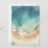 Ocean Beach Blue Waterverf Elegant Basic Save The Date (Achterkant)