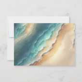 Ocean Beach Blue Waterverf Elegant RSVP Kaartje (Achterkant)