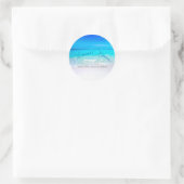 Ocean Beach Blue Zee Uitzicht Ronde Sticker (Tas)