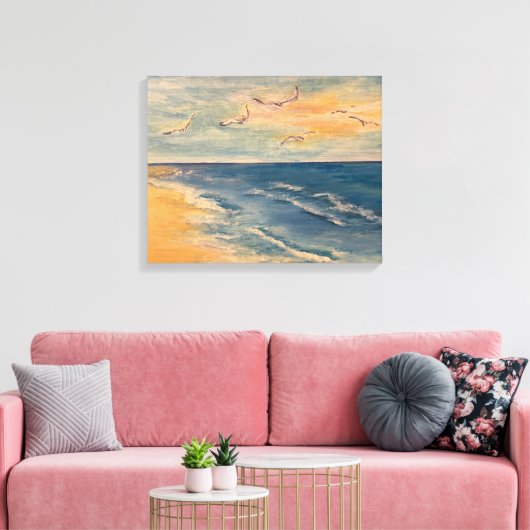 Ocean Beach Breeze Canvas afdrukken (Insitu (Woonkamer))