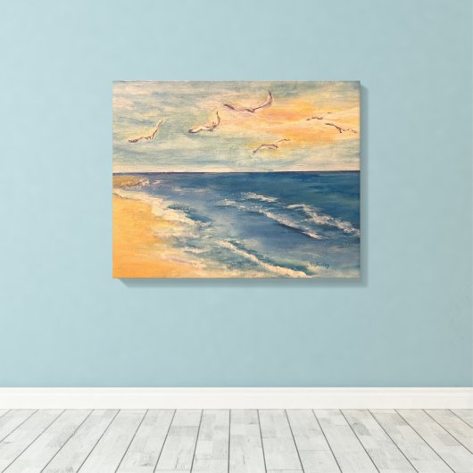 Ocean Beach Breeze Canvas afdrukken (Insitu (Houten vloer))