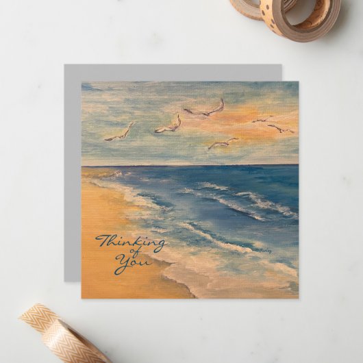 Ocean Beach Breeze Note Card Notitiekaartje (Voorkant / Achterkant in situ)