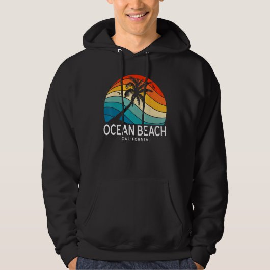 Ocean Beach California Tropical Beach Palm Tree So Hoodie (Voorkant)