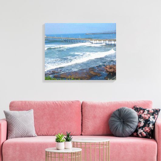 OCEAN BEACH, CALIFORNIË canvas Afdruk (Insitu (Woonkamer))