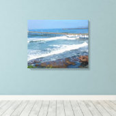 OCEAN BEACH, CALIFORNIË canvas Afdruk (Insitu (Houten vloer))