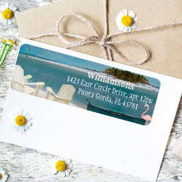 Ocean Beach Chairs Seascape Return Address Label