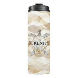 Ocean Beach Coast Sea Turtle Sand Thermosbeker