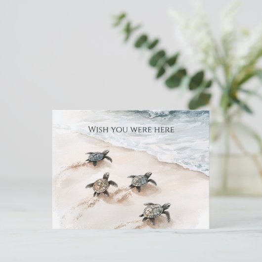 Ocean Beach Coast Sea Turtles Briefkaart (Staand voorkant)