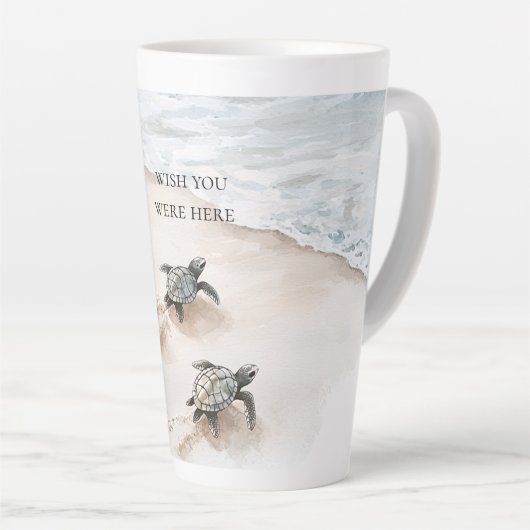 Ocean Beach Coast Sea Turtles Latte Mok (Rechterhoek)