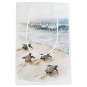 Ocean Beach Coast Sea Turtles Medium Cadeauzakje (Voorkant)