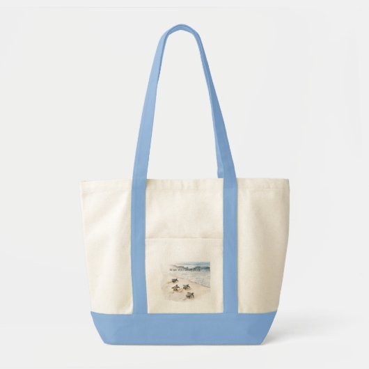 Ocean Beach Coast Sea Turtles Tote Bag (Voorkant)