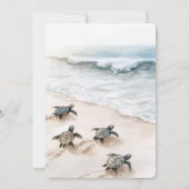 Ocean Beach Coast Zee Schildpadden bruiloft Kaart (Achterkant)