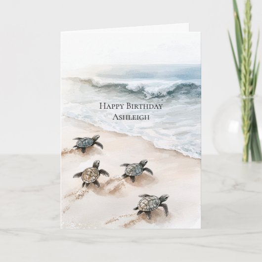 Ocean Beach Coast Zee Schildpadden Kaart (Voorkant)