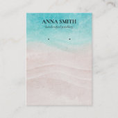 Ocean Beach Coastal Modern Stud Earning Display Visitekaartje (Voorkant)