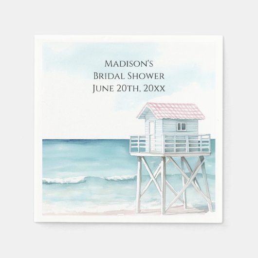 Ocean Beach Coastal Vrijgezellenfeest Servet (Voorkant)