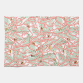 Ocean Beach Coral and Seashells Design Theedoek (Horizontaal)