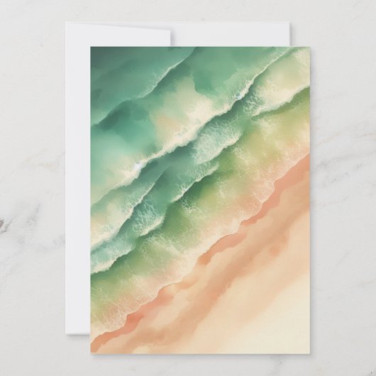 Ocean Beach Custom Signature Green Sun Save The Date (Achterkant)