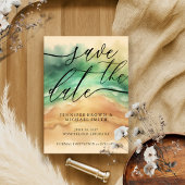 Ocean Beach Custom Signature Green Sun Save The Date