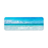 Ocean Beach decor in Blauwgroen Aqua Turquoise Blu Etiket (Voorkant)
