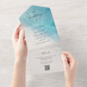 Ocean Beach Destination QR Wedding All In One Uitnodiging (Afscheurbaar)