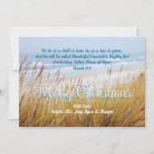Ocean Beach Duinen Vrolijk kerstfeest Christelijke Kaart (Voorkant)