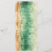 Ocean Beach Earthtone Waterverf Zon Trouwdag Menu (Achterkant)