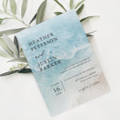Ocean Beach Elegant Destination Wedding Invitation Kaart
