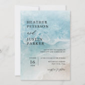 Ocean Beach Elegant Destination Wedding Invitation Kaart (Voorkant)