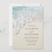 Ocean Beach Elegant Destination Wedding Kaart (Voorkant)