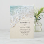 Ocean Beach Elegant Destination Wedding Kaart (Staand voorkant)