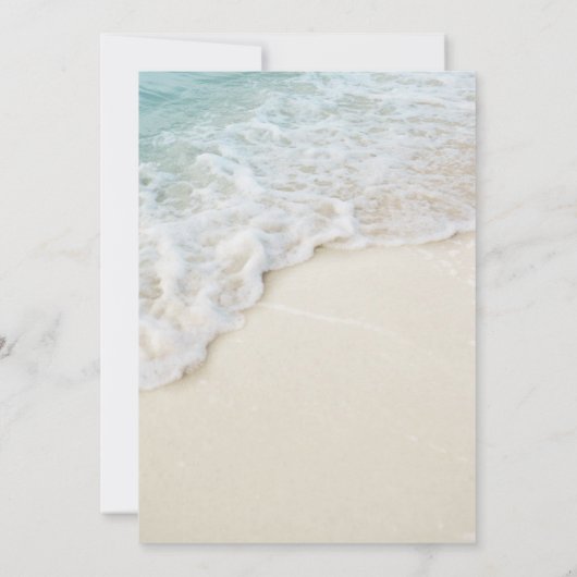 Ocean Beach Elegant Destination Wedding Kaart (Achterkant)