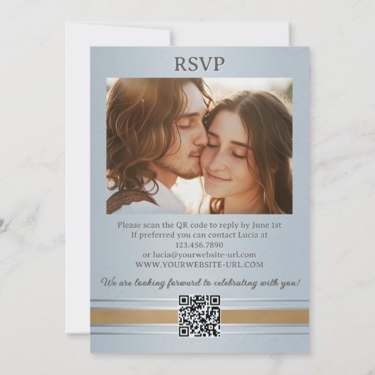 Ocean Beach Elegante All-in-One bruiloft Kaart (Achterkant)