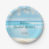 Ocean Beach Fairy Lights Vrijgezellenfeest Papieren Bordje (Voorkant)