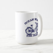 OCEAN BEACH Fire Island fiets zomer Long Island NY Koffiemok (Voorkant rechts)